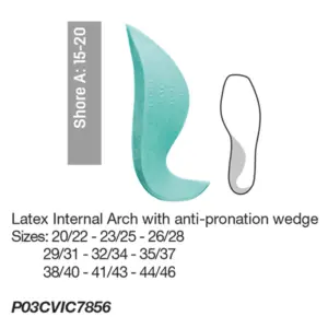Tallone Latex internal arch with anti-pronation wedge